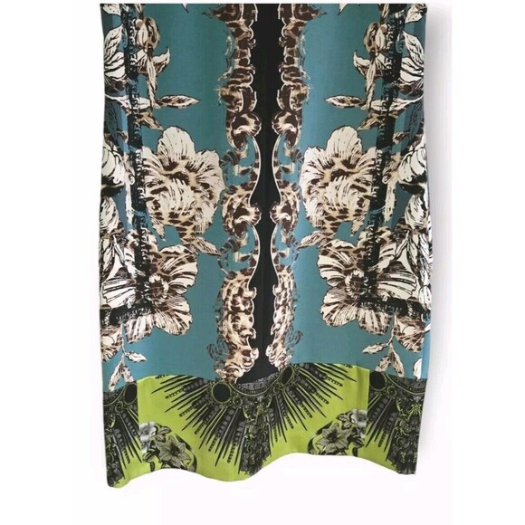 Ellie Tahari Dress Womens 4 Ginny Silk Mixed Pattern Leopard Floral Art Deco - Picture 4 of 8